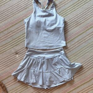 All in Motion Kids Gingham Pajama Set - Blue and White